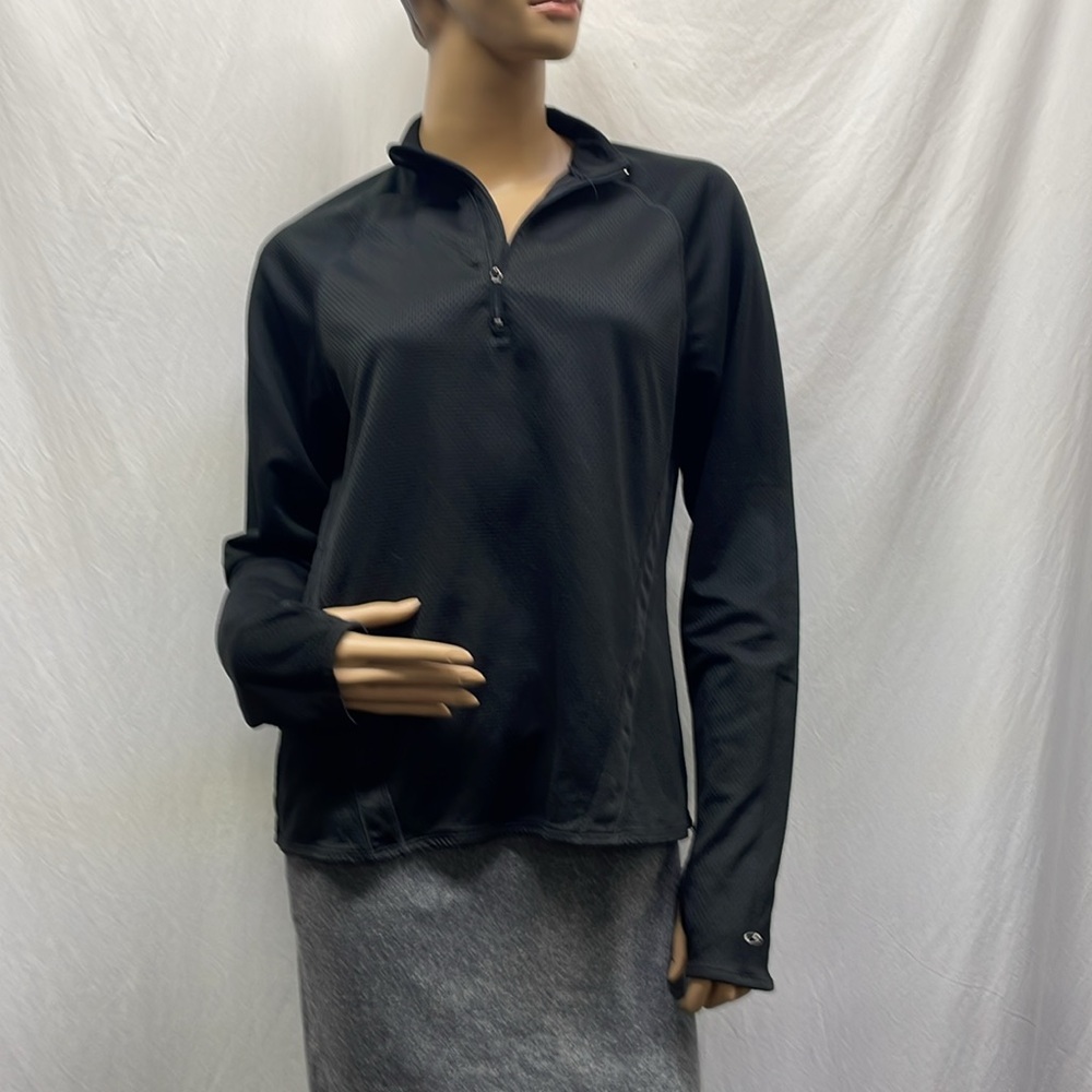 Women's Black Sport Running Athletic Pullover Jacket Top